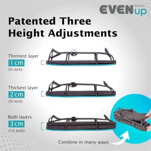 EVENup - Shoe Lift for Walking Boot I Adult Size Large I Shoe Balancer for Use with Fracture Boots or Leg Length Discrepancy I 3 Adjustable Heights