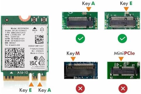 WiFi 6 AX200NGW Laptop Upgrade Card 3000Mbps Bluetooth 5.2 M.2 2230