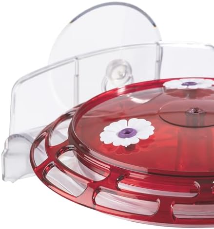More Birds 3-in-1 Hummingbird Feeder 6 fl oz Red Plastic Window Mount Hanging Outdoor Bird Feeder with Suction Cup Hanger for Backyard Birding
