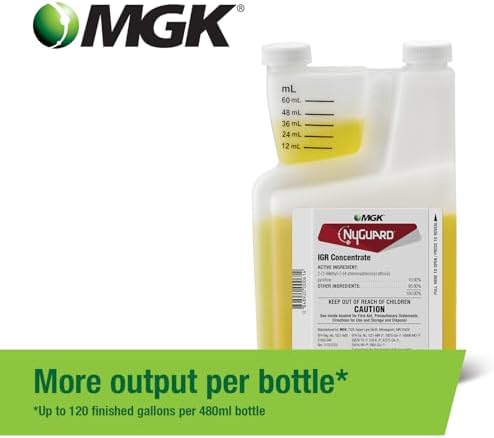 MGK NyGuard IGR Concentrate | Insect Growth Regulator | 140 ML | Break the lifecycle, Cockroach, Flea, Ant, Fly and Mosquito Concentrate, for Indoor/Outdoor Applications