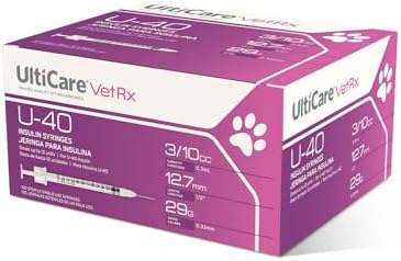 UltiCare VetRx U-40 Pet Insulin Syringes, 3/10cc, 29G x 1/2", 100 Ct