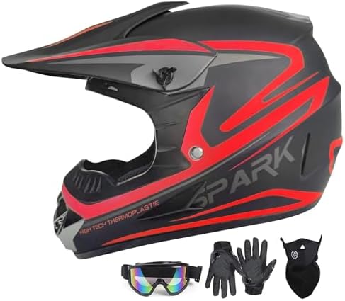 Youth Adult Dirt Bike ATV Helmet Motocross Anti-Collision Full Face Motorcycle DOT Approved BMX Downhill Off-Road Mountain Bike Helmet with SUV