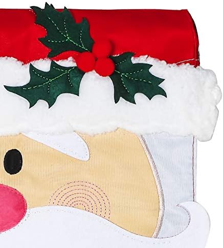 Evergreen Flag Embellished Santa Claus Christmas Applique Garden Flag - 12.5 x 18 Inches Outdoor Decor for Homes and Gardens