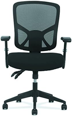 HON Sadie Big and Tall Ergonomic Office Chair, Heavy Duty Desk Chair, Black | Big and tall ergonomic office desk chair for desk work, lumbar support, adjustable arms, mesh comfort, 350 lb capacity