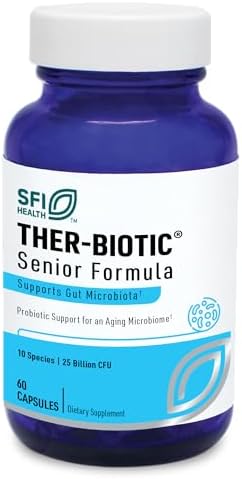 Klaire Labs SFI Health Ther-Biotic Probiotics for Seniors, 60 Capsules | Digestive & Immune Support for Senior Men & Women Over 60, Bifidobacterium & Lactobacillus, Adult Probiotic, Dairy-Free
