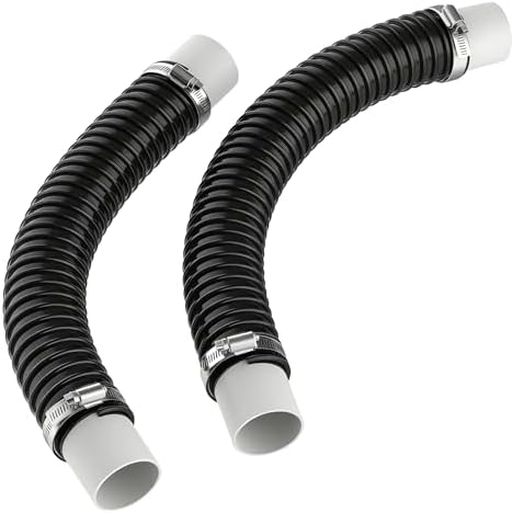 Central Vacuum Hose Fits 2-Inch Indoor Vacuum Tube, Compatible with OVO Flex Easy Retrofit, Flexible Pipe 2-Pack for Quick Installation
