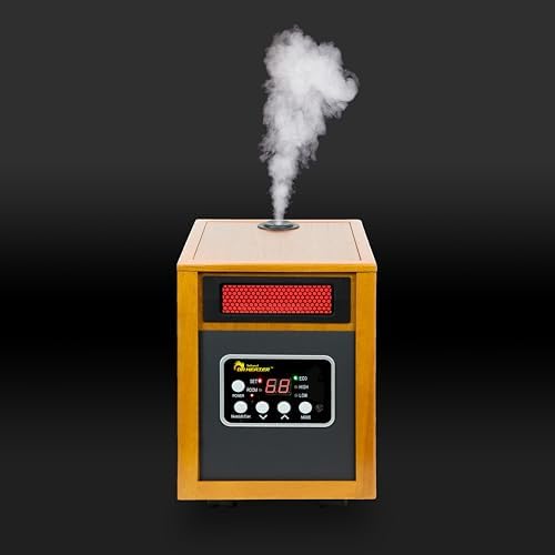 Dr. Infrared Heater DR-968H Indoor Portable Space Heater with Humidifier, 1500-Watt, Cherry