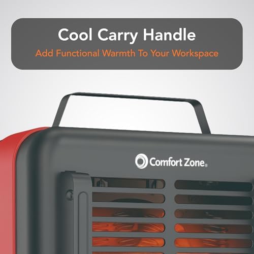 Comfort Zone Electric Portable Milkhouse Style Utility Space Heater with Adjustable Thermostat, Overheat Protection, and Safety Tip-Over Switch, Ideal for Garage or Greenhouse, 1,500W, CZ798