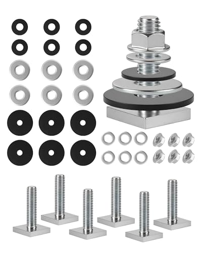 T Slot Bolts for Roof Rack Cross Bars, Platform, Cargo Basket, Stainless Square T Track Bolt Adapter to Secure Bike/Ski/Kayak Rack, Solar Panel