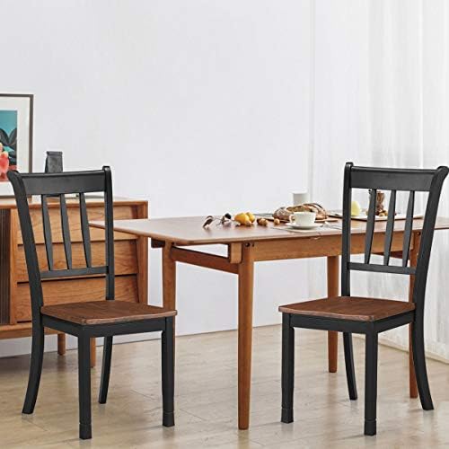 GIANTEX Wood Dining Chairs Set of 2, Armless Kitchen Chairs