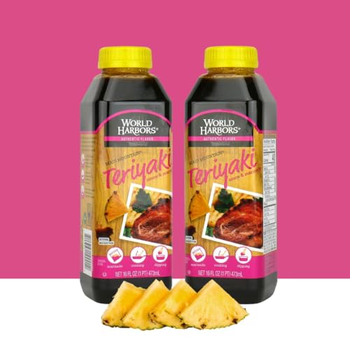 World Harbors Jamaican Jerk Sauce Sweet & Spicy Marinade for Jamaican Jerky Seasoning Chicken, Sirloin, Shrimp Jerk Seasoning Jamaican Style - Flavors for Dipping, Glazing 16 oz (Pack of 2)