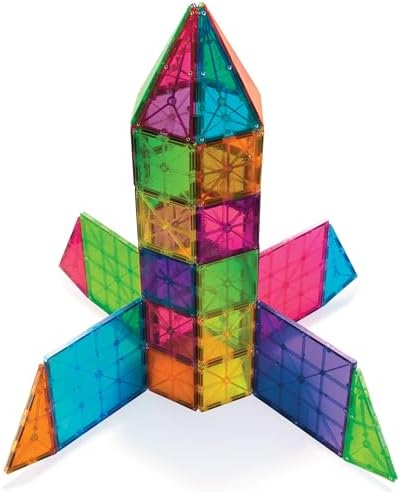 MAGNA-TILES Classic 100-Piece Magnetic Construction Set, The Original Magnetic Building Brand