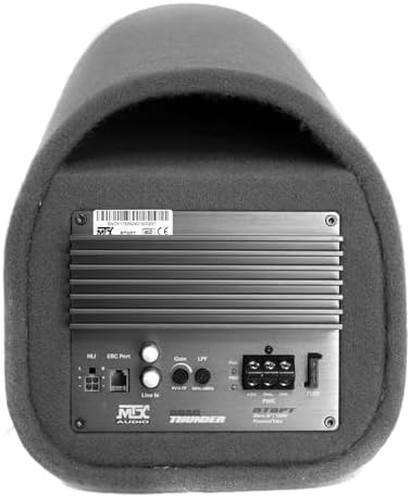 MTX Audio RT8PT 8 Inch 240 Watt Car Loaded Universal Powered High Performance Amplified Tube Box Vented Subwoofer Enclosure, RCA Connectivity