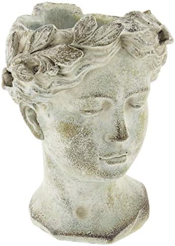 Greek/Roman Style Female Statue Head Cement Planter (Style 1)