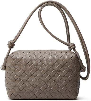 Woven Crossbody Bag for Women: Vegan Leather Handbag for Leisure | Classic Handwoven Bag For Style - Compact Design, Lightweight, Minimalist Style, Fits Phone, Cards & Key, Ideal for Daily Use