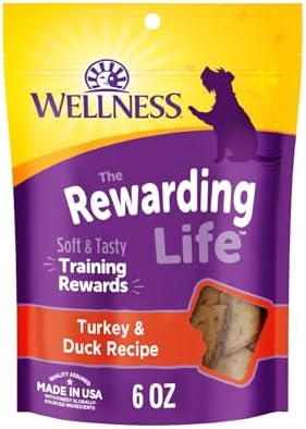 Wellness Rewarding Life Soft Dog Training Treats, Natural, Grain Free, Lamb and Salmon Recipe, 6 oz Bag