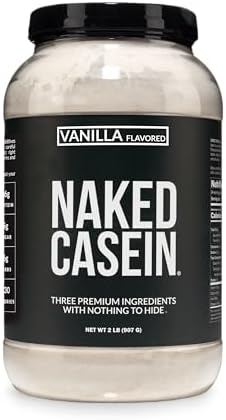 NAKED Casein - Vanilla Micellar Casein Protein - 5 Pound Bulk, NSF Certified, GMO-Free, Gluten-Free, Soy-Free, Preservative-Free - Stimulate Muscle Growth - Enhance Recovery - 61 Servings
