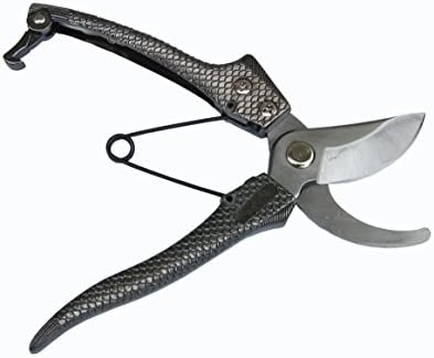 Stainless Steel Professional Pruning Shears 8-Inch, Heavy Duty Secateurs Bypass Pruner with Safety Lock, Zinc Alloy Scaled Massage Handle