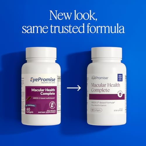 EyePromise Macular Health Eye Vitamins with Multivitamin, 60 Softgels | Eye Health Supplements for Macular Support with Omega 3, Fish Oil