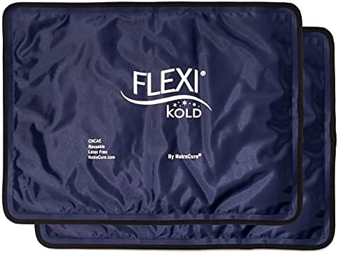 FlexiKold Gel Ice Packs (Standard Large: 10.5" x 14.5") for Injuries Reusable, Back Pain Relief, Knee Wrap, After Surgery, Ice Pack for Knee, Shoulder - 6300-COLD by NatraCure