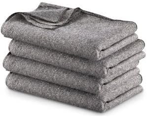 Military Style Wool Blend Blankets, 4 Pack, 60" x 80"