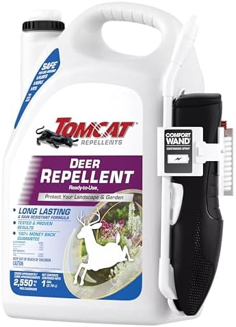 Tomcat Repellents Deer Repellent, 1 gal. | Also Repels Rabbits, Ready-to-Use, Protects Landscapes and Gardens, Contains Essential Oils