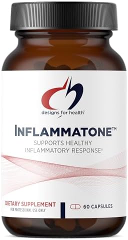 Designs for Health Inflammatone - Turmeric Supplements with Proteolytic Enzymes, Boswellia, Quercetin & Resveratrol (60 Capsules)