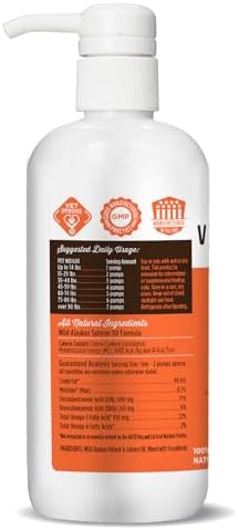 Dr. Joseph's VetPro Complete Wild Alaskan Salmon Oil Supplement for Dogs & Cats, 16 Ounces, Omega 3 & 6 Liquid Fish Oil, EPA + DHA Fatty Acids