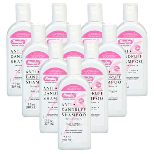 Rugby Selenium Sulfide Anti-Dandruff Shampoo - Blue Formula for Normal Hair - 7 Oz (1-Pack)