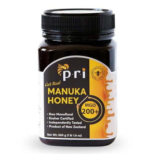 P.R.I Manuka Honey MGO 200+ (500g/1.1lb) | Monofloral Raw New Zealand Honey, Cool‑Processed & 100% Traceable