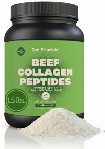 Grass-Fed Agglomerated Hydrolyzed Collagen Peptides 1.5 lb. Anti-Aging Protein for Healthy Hair, Skin & Joints. Paleo Friendly, GMO and Gluten Free, Pasture-Raised Bovine.