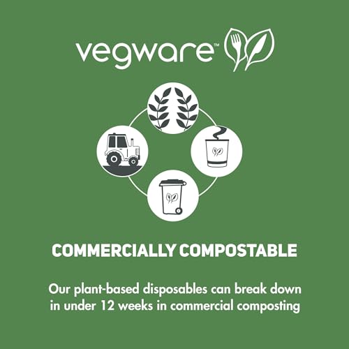 Vegware Compostable 32oz Hinged Clear Deli Containers, Case of 200, PLA Plastic Meal Prep, To Go Box With Lid, Made from PLA, A Renewable Material Made from Plants, Tight Seal for Freshness