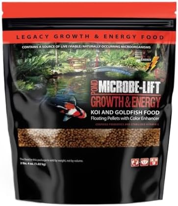 MICROBE-LIFT High Growth and Energy Floating Fish Food Pellets for Ponds, Water Gardens, and Fountains, Safe for Live Goldfish and Koi, 5.25 lbs