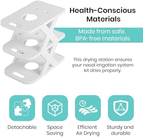 Premium Countertop Caddy Organizer for Navage Nasal Irrigation System - 3-Tier Storage for Nose Cleaning Supplies, Detachable Tray, Sleek Design - Nasal Care Accessories (Caddy Only)