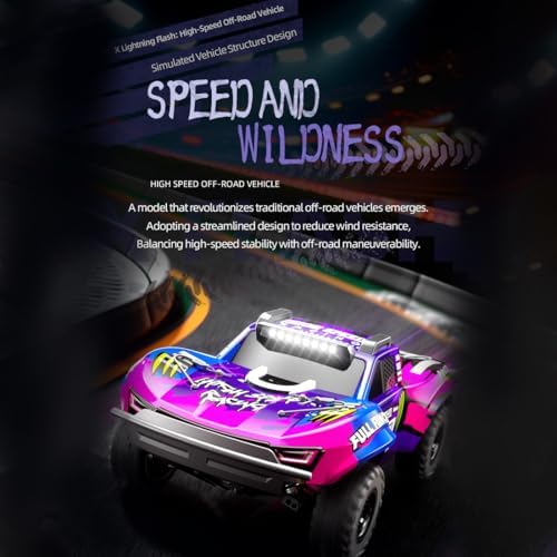 1:10 Scale 4WD Fast Off-Road RC Car – 85km/h High-Speed Remote Control Truck with Metal Gears, Steel CVD Shafts, 90A Waterproof ESC, 5200mAh Battery