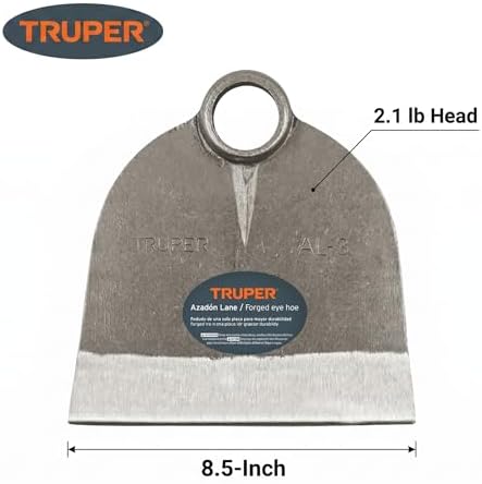 Truper Lane No. 3 Field Hoe Head, 2.1 lb Forged Steel, Heavy-Duty Replacement Hoe Head for Agriculture and Landscaping (Model AL-3/10609)