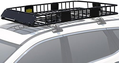Leader Accessories Roof Rack Cargo Basket 64"x39"x4" for SUV Truck Van Car | 150 lbs Capacity, Alloy Steel with Rust-Resistant , Easy Assembly, Extra Storage for Luggage, Camping & Outdoor Road Travel