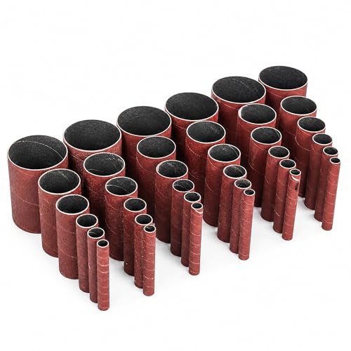 Dark Stone Sanding Sleeves for Oscillating Spindle Sander, Aluminum Oxide, 6-Pack (0.5, 1/2, Inches, 240)