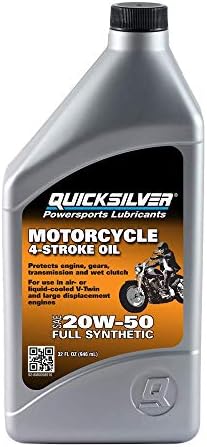 Quicksilver 20W-50 Full Synthetic Motorcycle Oil, 1 Quart