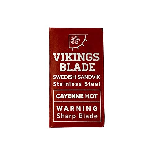 VIKINGS BLADE Double Edge Safety Razor Blades, 50x Blades, Swedish Steel + Platinum Coated, Replacement Razor Blades & Refills (Mild & Gentle)