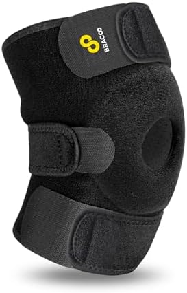 Bracoo Knee Support Brace for Men Women, Adjustable Compression Sleeve Wrap Patellar Pad Tendon - Arthritis Pain, meniscus tear, Injury Recovery, Running, Workout, KS10