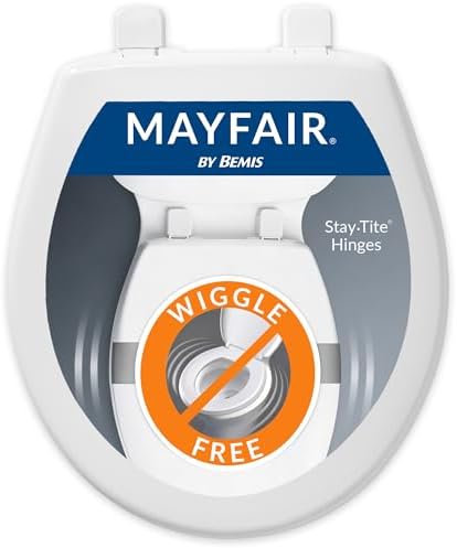 Mayfair Caswell Modern Slow Close Toilet Seat, Durable Plastic, Elongated, White