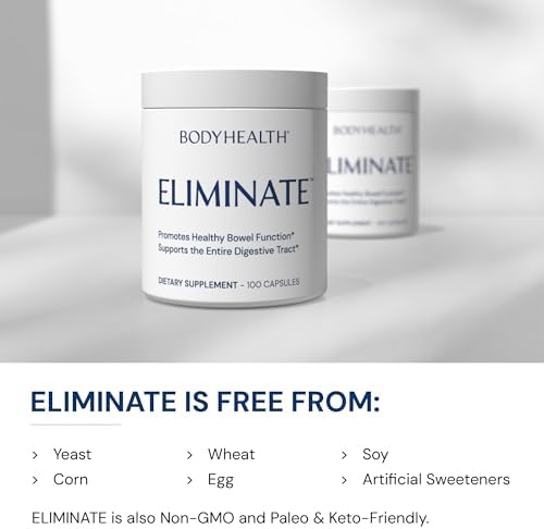 BodyHealth Intestinal Cleanse - Eliminate, Colon Cleanser Detox, Gentle Laxative Pills and Bowel Flush Constipation Relief for Adults