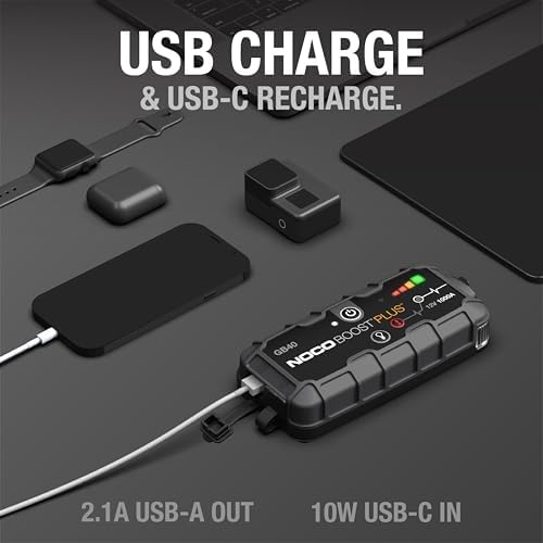 NOCO Boost GB40 12V 1000A UltraSafe Portable Lithium Jump Starter | Spark-Proof & Reverse Polarity Protection, For Car, Truck, Motorcycle, SUV, Boat