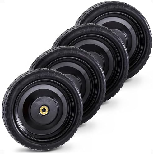 Gorilla Carts 10-Inch No-Flat Replacement Wheels, 4-Pack