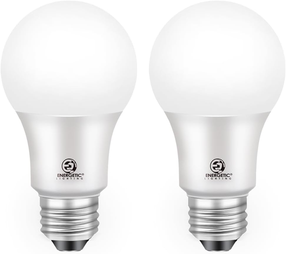 Energetic 4-Pack Dusk to Dawn LED Outdoor Light Bulb, 60 Watt Equivalent(6W), 800LM, Warm White 3000K, E26 Base
