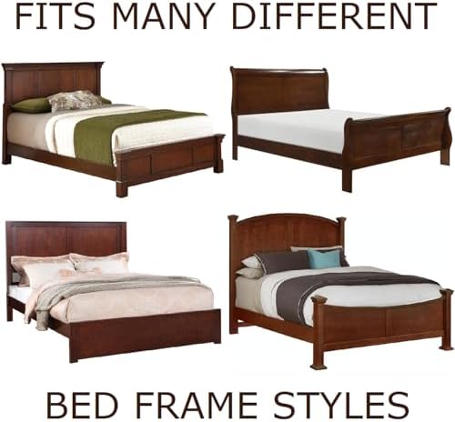 Heavy-Duty Hook-On 82" x 6" Replacement Queen/King Wood Bed Side Rails, Bed Frame (Medium Finish)