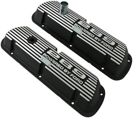 Aluminum Valve Covers with Official 289" "Powered by Ford Lettering in a Silver Powder Coated Finish, Compatible with 1964-1973 Ford Mustang