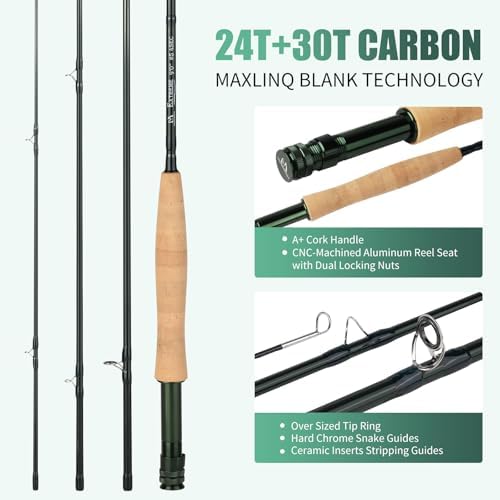 M MAXIMUMCATCH Maxcatch Extreme Fly Fishing Combo Kit 3/5/6/8 Weight, Starter Fly Rod and Reel Outfit, with a Protective Travel Case