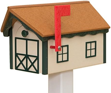 Recycled Poly Plastic Barn Mailbox USA Handmade (Weatherwood)
